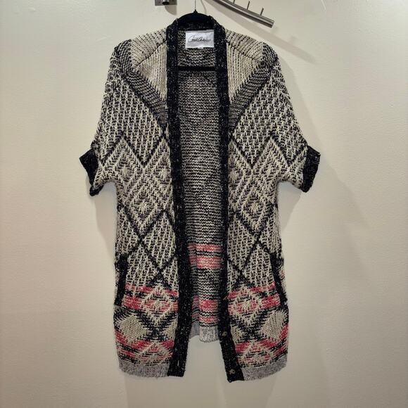 Cabi Short Sleeve Dolman Aztec Print Open Cardigan Sweater – Size Small - Picture 2 of 15
